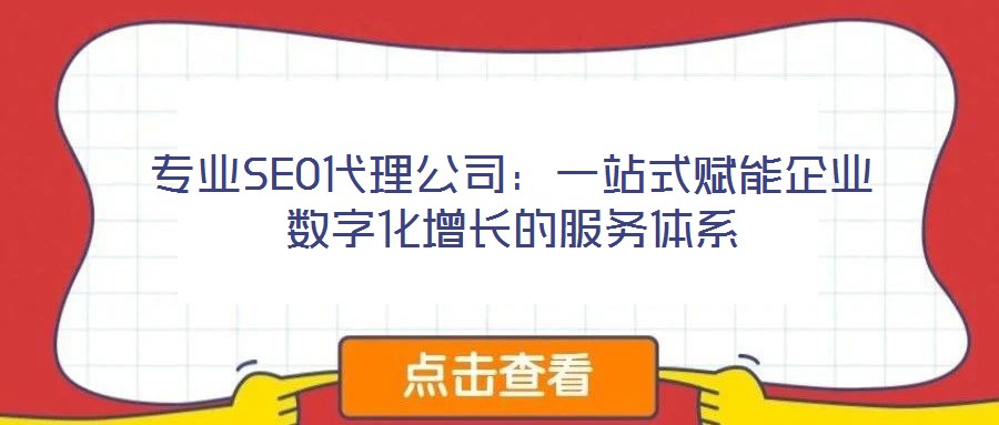 专业SEO代理公司:一站式赋能企业数字化增长的服务体系