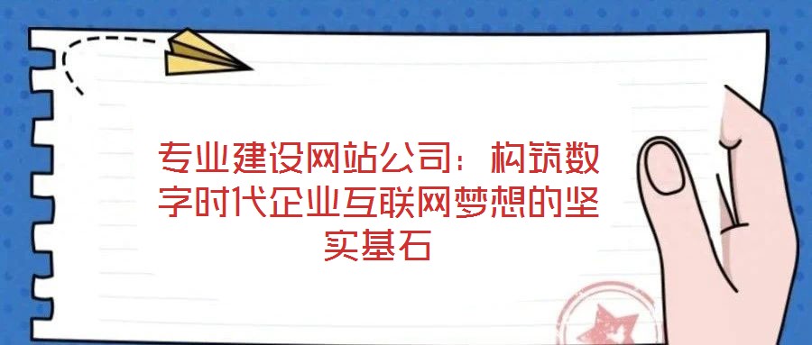 专业建设网站公司:构筑数字时代企业互联网梦想的坚实基石