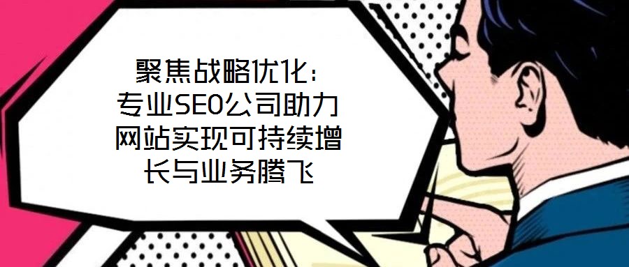聚焦战略优化:专业SEO公司助力网站实现可持续增长与业务腾飞