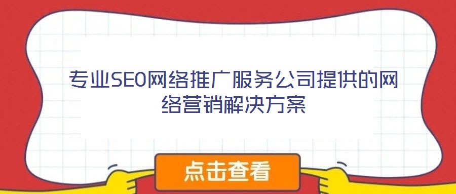 专业SEO网络推广服务公司提供的网络营销解决方案