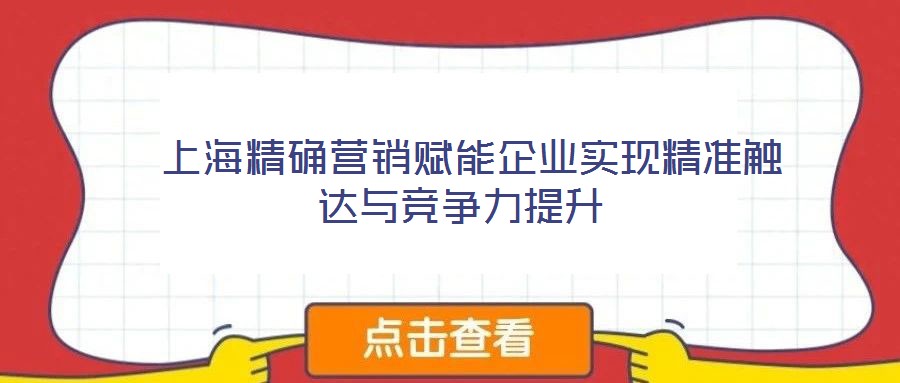 上海精确营销赋能企业实现精准触达与竞争力提升