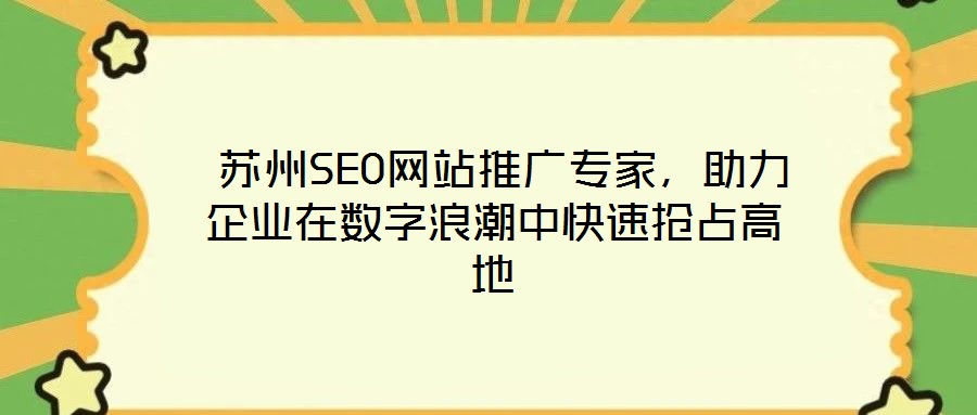 苏州SEO网站推广专家,助力企业在数字浪潮中快速抢占高地