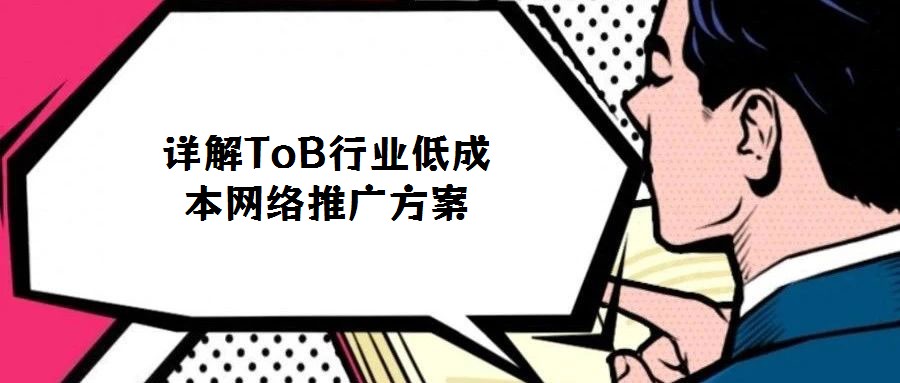 详解ToB行业低成本网络推广方案
