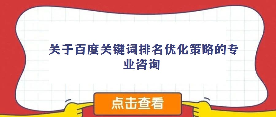关于百度关键词排名优化策略的专业咨询