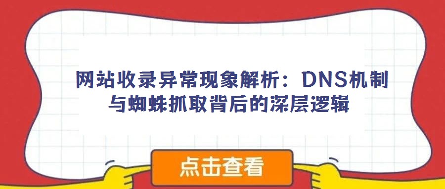 网站收录异常现象解析:DNS机制与蜘蛛抓取背后的深层逻辑